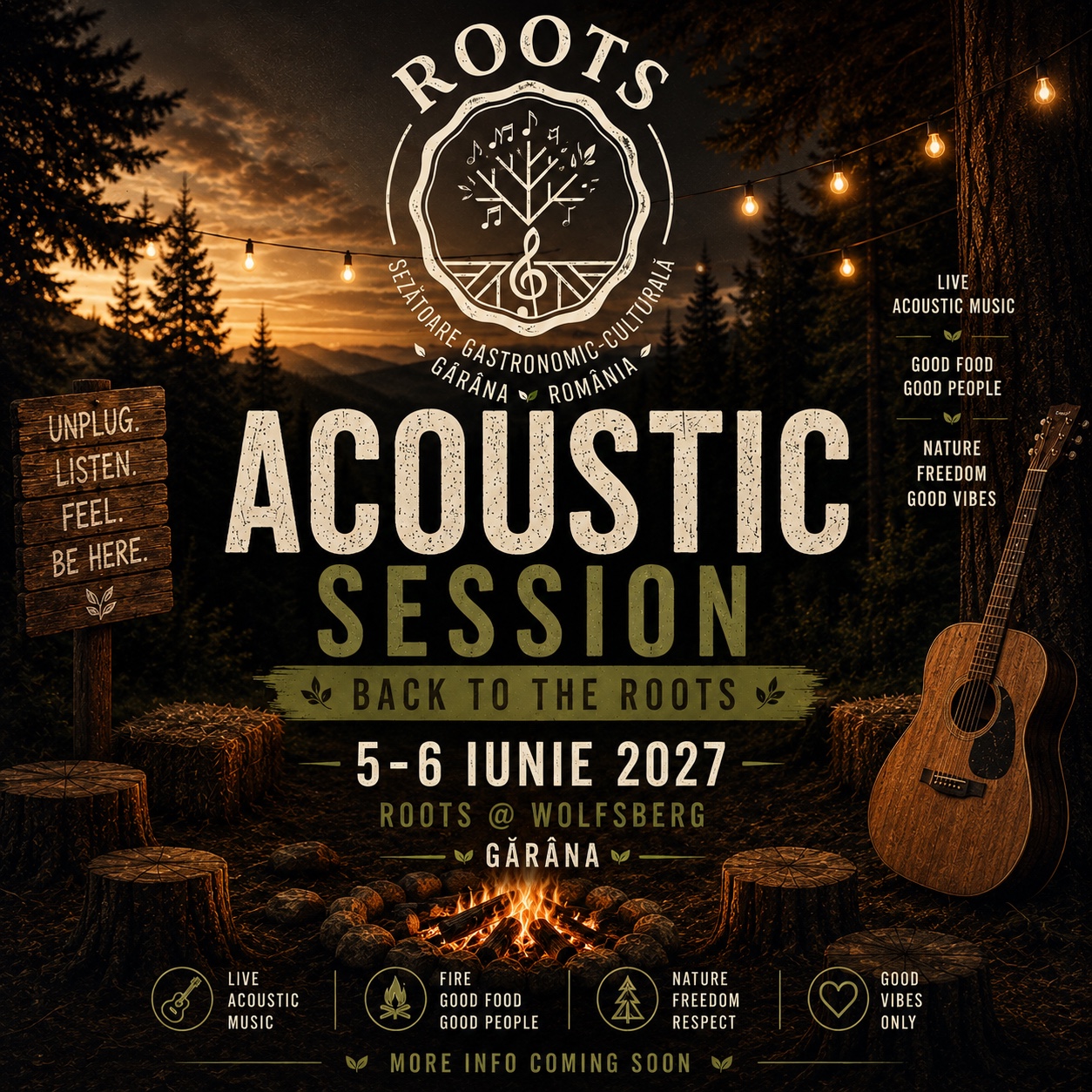 Afiș Acoustic Session în pădure