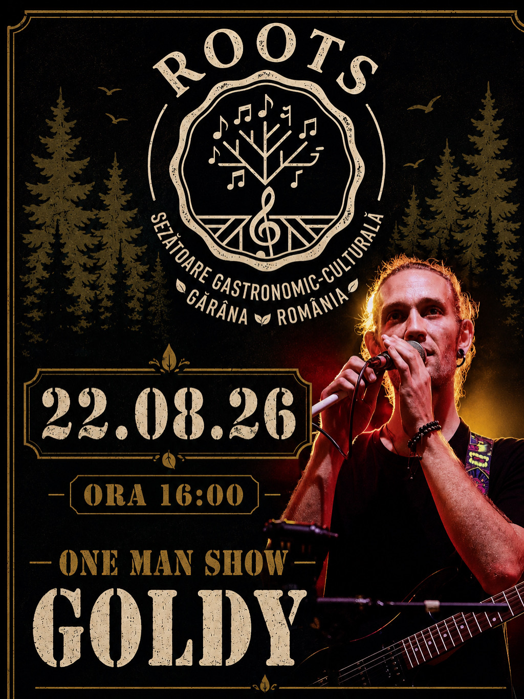 Afiș concert Goldy la ROOTS
